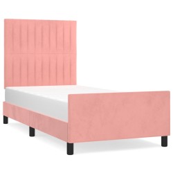 vidaXL Estructura de cama con cabecero de terciopelo rosa 80x200 cm