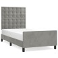 vidaXL Estructura de cama con cabecero terciopelo gris claro 90x190 cm vidaXL Estructura de cama con cabecero terciopelo gris claro 90x190 cm