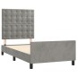 vidaXL Estructura de cama con cabecero terciopelo gris claro 90x190 cm vidaXL Estructura de cama con cabecero terciopelo gris claro 90x190 cm