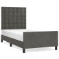 vidaXL Estructura de cama con cabecero terciopelo gris oscuro 90x200cm vidaXL Estructura de cama con cabecero terciopelo gris oscuro 90x200cm