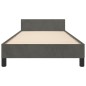 vidaXL Estructura de cama con cabecero terciopelo gris oscuro 90x200cm vidaXL Estructura de cama con cabecero terciopelo gris oscuro 90x200cm