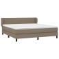 vidaXL Cama box spring con colchón tela gris taupe 180x200 cm vidaXL Cama box spring con colchón tela gris taupe 180x200 cm