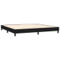 vidaXL Cama box spring con colchón tela negro 200x200 cm