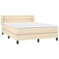 vidaXL Cama box spring con colchón tela color crema 140x200 cm vidaXL Cama box spring con colchón tela color crema 140x200 cm