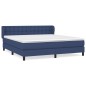 vidaXL Cama box spring con colchón tela azul 160x200 cm vidaXL Cama box spring con colchón tela azul 160x200 cm