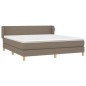 vidaXL Cama box spring con colchón tela gris taupe 160x200 cm vidaXL Cama box spring con colchón tela gris taupe 160x200 cm