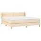 vidaXL Cama box spring con colchón tela color crema 180x200 cm vidaXL Cama box spring con colchón tela color crema 180x200 cm