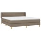 vidaXL Cama box spring con colchón tela gris taupe 180x200 cm vidaXL Cama box spring con colchón tela gris taupe 180x200 cm