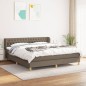 vidaXL Cama box spring con colchón tela gris taupe 180x200 cm vidaXL Cama box spring con colchón tela gris taupe 180x200 cm