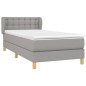 vidaXL Cama box spring con colchón tela gris claro 100x200 cm vidaXL Cama box spring con colchón tela gris claro 100x200 cm