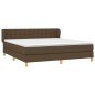 vidaXL Cama box spring con colchón tela marrón oscuro 160x200 cm vidaXL Cama box spring con colchón tela marrón oscuro 160x200 cm