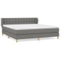 vidaXL Cama box spring con colchón tela gris oscuro 160x200 cm vidaXL Cama box spring con colchón tela gris oscuro 160x200 cm