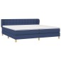 vidaXL Cama box spring con colchón tela azul 200x200 cm vidaXL Cama box spring con colchón tela azul 200x200 cm