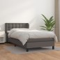 vidaXL Cama box spring con colchón cuero sintético gris 90x190 cm vidaXL Cama box spring con colchón cuero sintético gris 90x190 cm