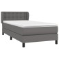 vidaXL Cama box spring con colchón cuero sintético gris 90x190 cm vidaXL Cama box spring con colchón cuero sintético gris 90x190 cm