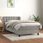 vidaXL Cama box spring con colchón terciopelo gris claro 90x190 cm vidaXL Cama box spring con colchón terciopelo gris claro 90x190 cm