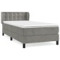 vidaXL Cama box spring con colchón terciopelo gris claro 90x190 cm vidaXL Cama box spring con colchón terciopelo gris claro 90x190 cm