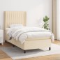 vidaXL Cama box spring con colchón tela color crema 90x200 cm vidaXL Cama box spring con colchón tela color crema 90x200 cm
