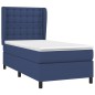 vidaXL Cama box spring con colchón tela azul 100x200 cm vidaXL Cama box spring con colchón tela azul 100x200 cm