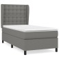 vidaXL Cama box spring con colchón tela gris oscuro 80x200 cm