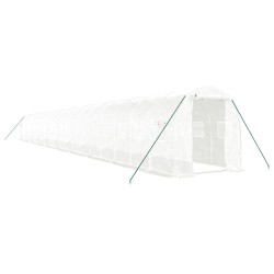 vidaXL Invernadero con estructura de acero blanco 40 m² 20x2x2 m