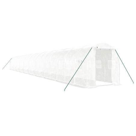 vidaXL Invernadero con estructura de acero blanco 40 m² 20x2x2 m