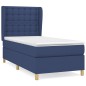 vidaXL Cama box spring con colchón tela azul 90x190 cm vidaXL Cama box spring con colchón tela azul 90x190 cm