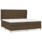 vidaXL Cama box spring con colchón tela marrón oscuro 200x200 cm