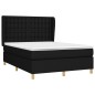 vidaXL Cama box spring con colchón tela negro 140x190 cm vidaXL Cama box spring con colchón tela negro 140x190 cm
