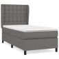 vidaXL Cama box spring con colchón cuero sintético gris 80x200 cm vidaXL Cama box spring con colchón cuero sintético gris 80x200 cm