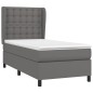 vidaXL Cama box spring con colchón cuero sintético gris 80x200 cm vidaXL Cama box spring con colchón cuero sintético gris 80x200 cm