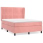 vidaXL Cama box spring con colchón terciopelo rosa 140x190 cm vidaXL Cama box spring con colchón terciopelo rosa 140x190 cm