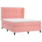 vidaXL Cama box spring con colchón terciopelo rosa 140x190 cm vidaXL Cama box spring con colchón terciopelo rosa 140x190 cm