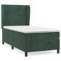 vidaXL Cama box spring con colchón terciopelo verde oscuro 100x200 cm vidaXL Cama box spring con colchón terciopelo verde oscuro 100x200 cm