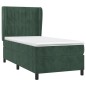 vidaXL Cama box spring con colchón terciopelo verde oscuro 100x200 cm vidaXL Cama box spring con colchón terciopelo verde oscuro 100x200 cm