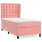 vidaXL Cama box spring con colchón terciopelo rosa 90x200 cm vidaXL Cama box spring con colchón terciopelo rosa 90x200 cm