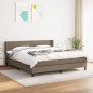 vidaXL Cama box spring con colchón tela gris taupe 180x200 cm vidaXL Cama box spring con colchón tela gris taupe 180x200 cm