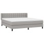 vidaXL Cama box spring con colchón tela gris claro 180x200 cm vidaXL Cama box spring con colchón tela gris claro 180x200 cm