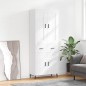 vidaXL Aparador alto madera contrachapada blanco brillo 69,5x34x180 cm