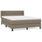 vidaXL Cama box spring con colchón tela gris taupe 140x200 cm vidaXL Cama box spring con colchón tela gris taupe 140x200 cm
