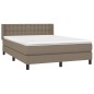 vidaXL Cama box spring con colchón tela gris taupe 140x200 cm vidaXL Cama box spring con colchón tela gris taupe 140x200 cm