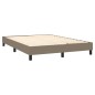 vidaXL Cama box spring con colchón tela gris taupe 140x200 cm vidaXL Cama box spring con colchón tela gris taupe 140x200 cm