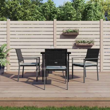 vidaXL Juego comedor jardín 5 piezas y cojines ratán sintético y acero