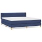 vidaXL Cama box spring con colchón tela azul 160x200 cm vidaXL Cama box spring con colchón tela azul 160x200 cm