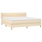 vidaXL Cama box spring con colchón tela color crema 160x200 cm vidaXL Cama box spring con colchón tela color crema 160x200 cm