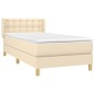 vidaXL Cama box spring con colchón tela color crema 90x200 cm vidaXL Cama box spring con colchón tela color crema 90x200 cm