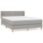 vidaXL Cama box spring con colchón tela gris claro 140x190 cm vidaXL Cama box spring con colchón tela gris claro 140x190 cm