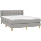 vidaXL Cama box spring con colchón tela gris claro 140x190 cm vidaXL Cama box spring con colchón tela gris claro 140x190 cm