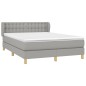 vidaXL Cama box spring con colchón tela gris claro 140x190 cm vidaXL Cama box spring con colchón tela gris claro 140x190 cm