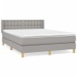 vidaXL Cama box spring con colchón tela gris claro 140x200 cm vidaXL Cama box spring con colchón tela gris claro 140x200 cm